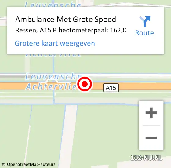 Locatie op kaart van de 112 melding: Ambulance Met Grote Spoed Naar Botlek, A15 R hectometerpaal: 48,0 op 30 november 2014 16:31