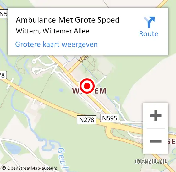 Locatie op kaart van de 112 melding: Ambulance Met Grote Spoed Naar Wittem, Wittemer Allee op 30 november 2014 16:55