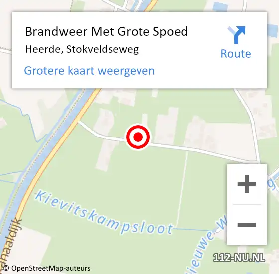 Locatie op kaart van de 112 melding: Brandweer Met Grote Spoed Naar Heerde, Stokveldseweg op 30 november 2014 18:01