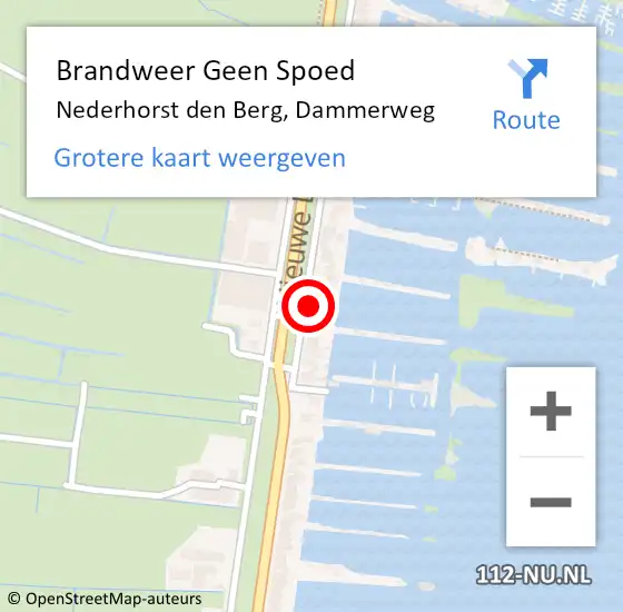 Locatie op kaart van de 112 melding: Brandweer Geen Spoed Naar Nederhorst den Berg, Dammerweg op 30 november 2014 18:15