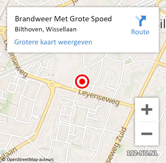 Locatie op kaart van de 112 melding: Brandweer Met Grote Spoed Naar Bilthoven, Wissellaan op 22 oktober 2013 18:20