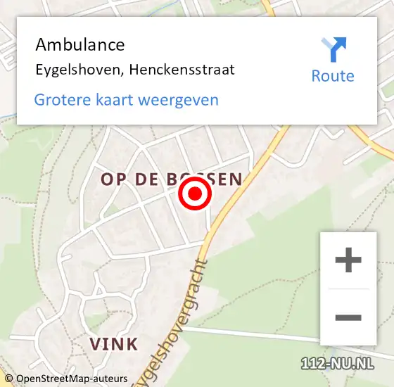 Locatie op kaart van de 112 melding: Ambulance Eygelshoven, Henckensstraat op 30 november 2014 20:09