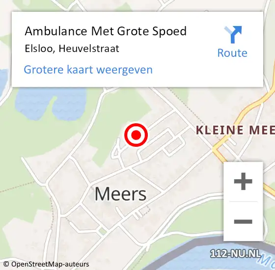 Locatie op kaart van de 112 melding: Ambulance Met Grote Spoed Naar Elsloo, Heuvelstraat op 30 november 2014 20:09