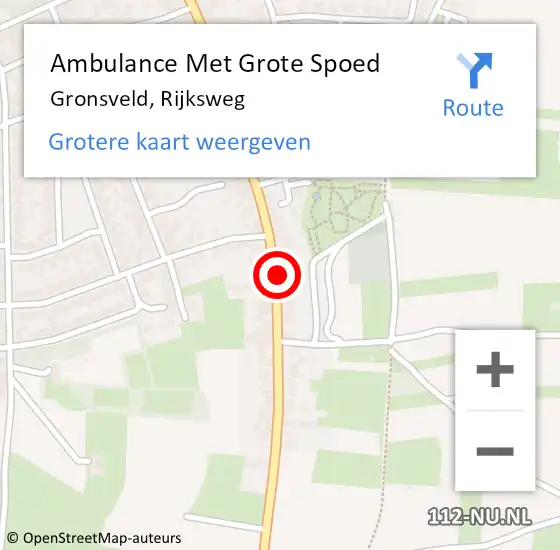 Locatie op kaart van de 112 melding: Ambulance Met Grote Spoed Naar Gronsveld, Rijksweg op 30 november 2014 21:39