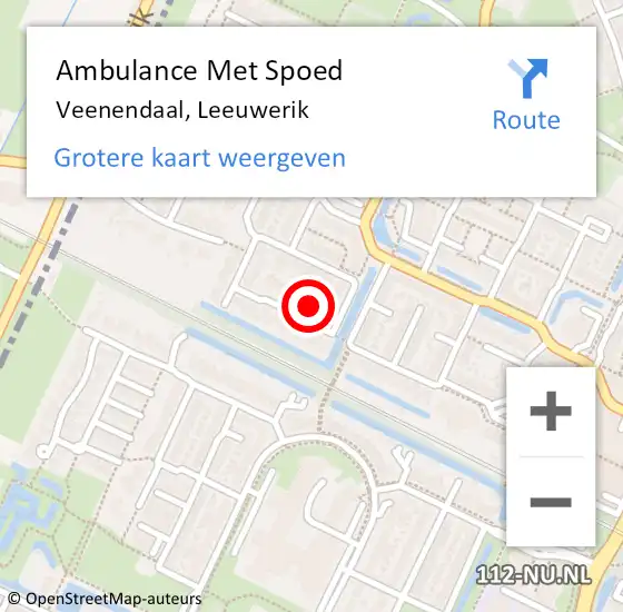 Locatie op kaart van de 112 melding: Ambulance Met Spoed Naar Veenendaal, Leeuwerik op 1 december 2014 01:32