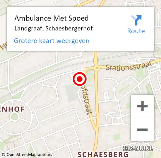 Locatie op kaart van de 112 melding: Ambulance Met Spoed Naar Landgraaf, Schaesbergerhof op 1 december 2014 02:22