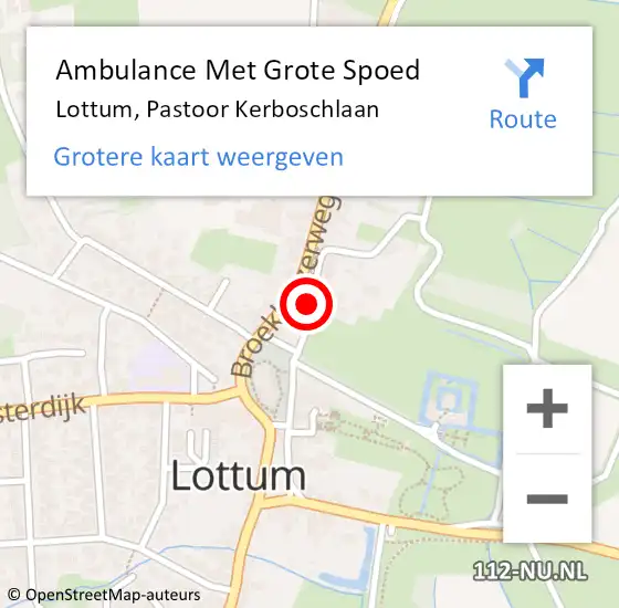 Locatie op kaart van de 112 melding: Ambulance Met Grote Spoed Naar Lottum, Pastoor Kerboschlaan op 22 oktober 2013 18:43