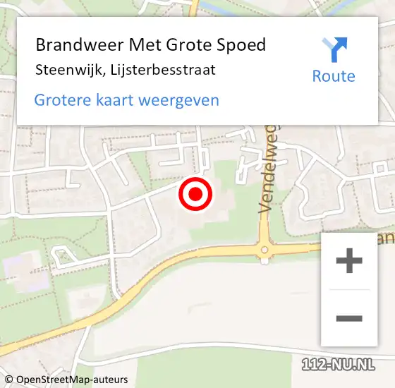 Locatie op kaart van de 112 melding: Brandweer Met Grote Spoed Naar Steenwijk, Lijsterbesstraat op 1 december 2014 05:00