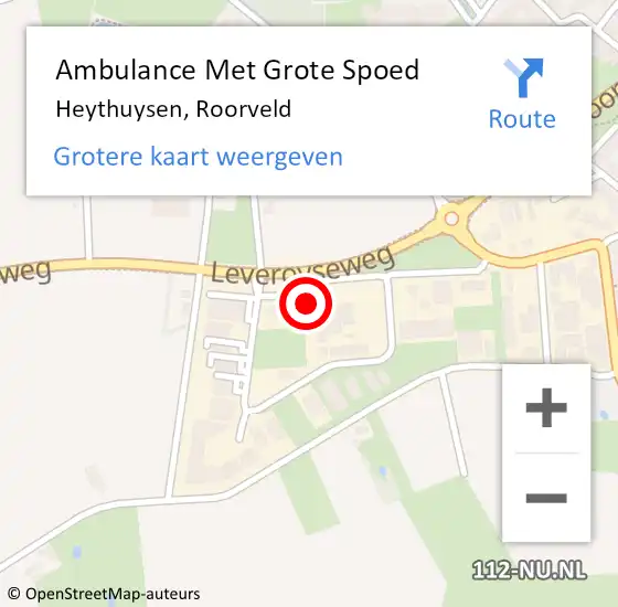 Locatie op kaart van de 112 melding: Ambulance Met Grote Spoed Naar Heythuysen, Roorveld op 1 december 2014 08:27