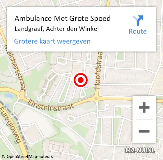 Locatie op kaart van de 112 melding: Ambulance Met Grote Spoed Naar Landgraaf, Achter den Winkel op 1 december 2014 09:10