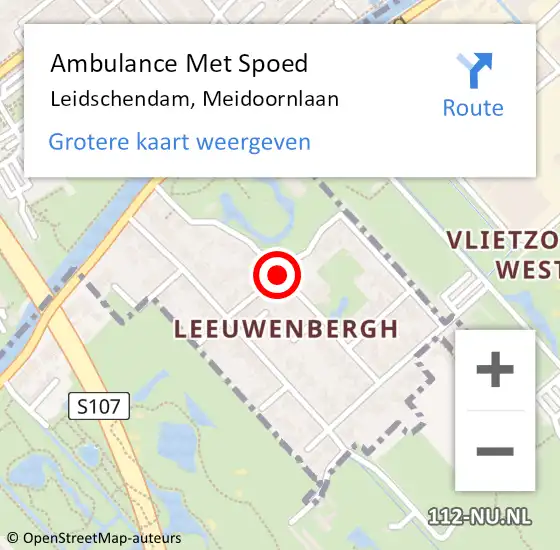 Locatie op kaart van de 112 melding: Ambulance Met Spoed Naar Leidschendam, Meidoornlaan op 1 december 2014 09:54