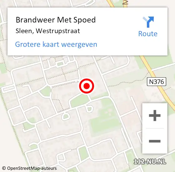 Locatie op kaart van de 112 melding: Brandweer Met Spoed Naar Sleen, Westrupstraat op 1 december 2014 10:58