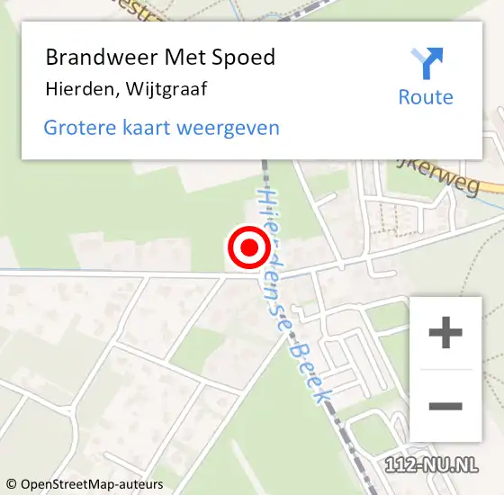 Locatie op kaart van de 112 melding: Brandweer Met Spoed Naar Hierden, Wijtgraaf op 1 december 2014 11:14