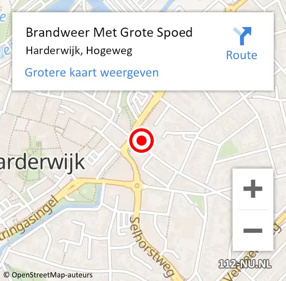 Locatie op kaart van de 112 melding: Brandweer Met Grote Spoed Naar Harderwijk, Hogeweg op 1 december 2014 11:48