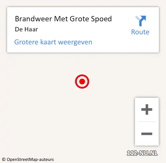 Locatie op kaart van de 112 melding: Brandweer Met Grote Spoed Naar De Haar op 1 december 2014 11:57