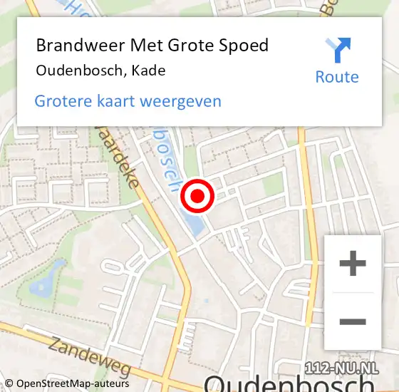 Locatie op kaart van de 112 melding: Brandweer Met Grote Spoed Naar Oudenbosch, Kade op 1 december 2014 12:52