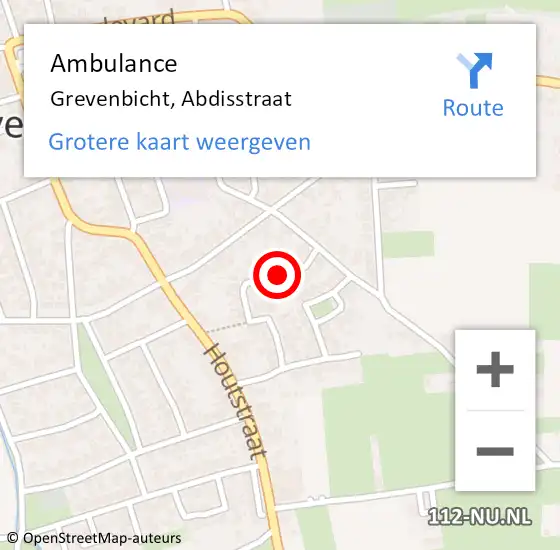 Locatie op kaart van de 112 melding: Ambulance Grevenbicht, Abdisstraat op 1 december 2014 14:33