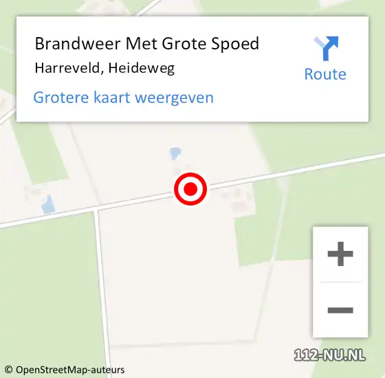 Locatie op kaart van de 112 melding: Brandweer Met Grote Spoed Naar Harreveld, Heideweg op 1 december 2014 15:26