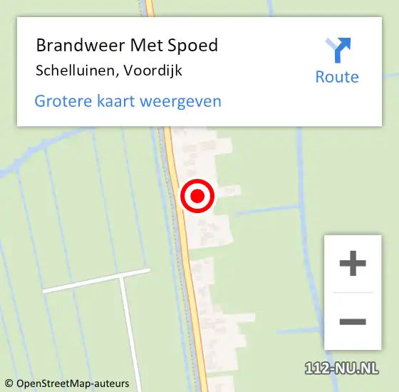 Locatie op kaart van de 112 melding: Brandweer Met Spoed Naar Schelluinen, Voordijk op 1 december 2014 15:31