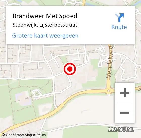 Locatie op kaart van de 112 melding: Brandweer Met Spoed Naar Steenwijk, Lijsterbesstraat op 1 december 2014 15:41