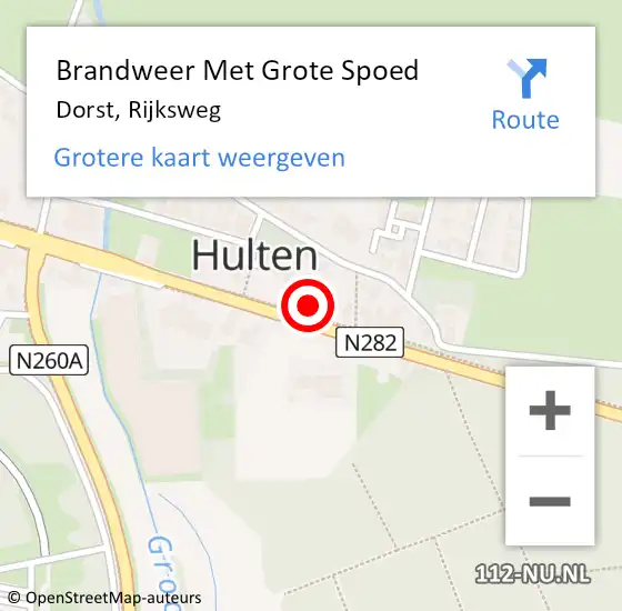 Locatie op kaart van de 112 melding: Brandweer Met Grote Spoed Naar Dorst, Rijksweg op 1 december 2014 16:42