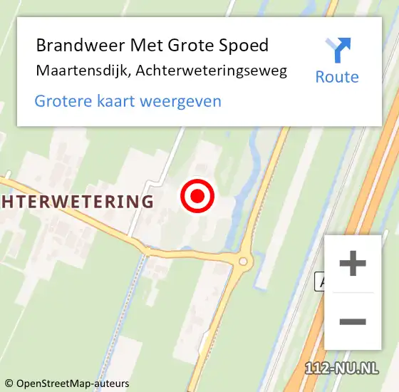 Locatie op kaart van de 112 melding: Brandweer Met Grote Spoed Naar Maartensdijk, Achterweteringseweg op 1 december 2014 21:09