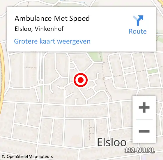 Locatie op kaart van de 112 melding: Ambulance Met Spoed Naar Elsloo, Vinkenhof op 1 december 2014 21:17