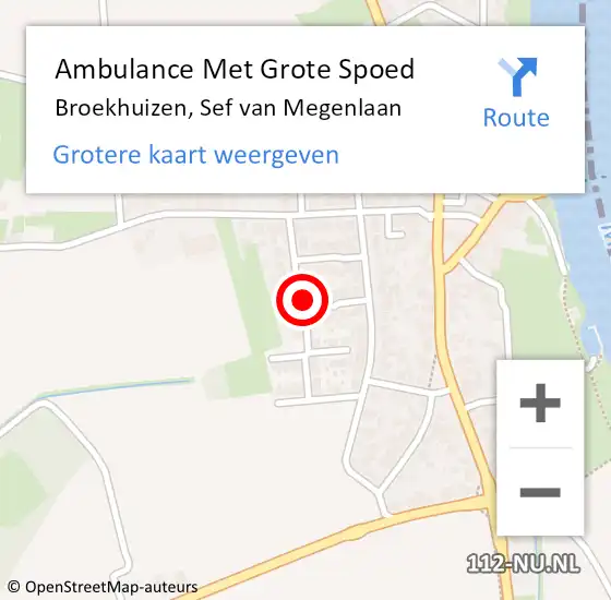 Locatie op kaart van de 112 melding: Ambulance Met Grote Spoed Naar Broekhuizen, Sef van Megenlaan op 1 december 2014 23:35