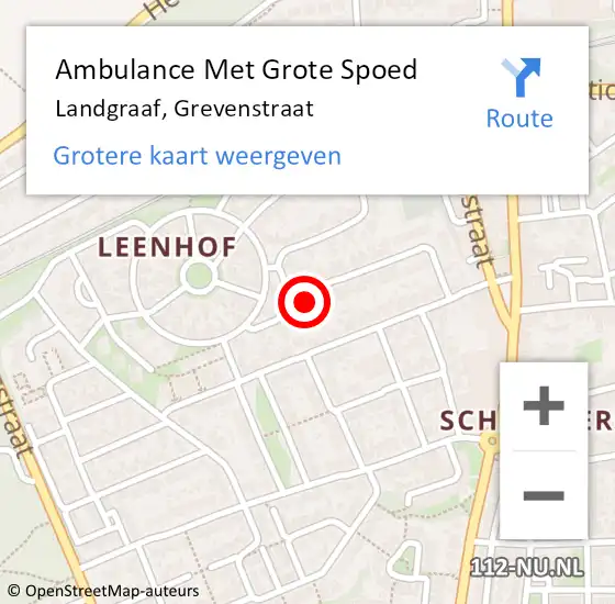 Locatie op kaart van de 112 melding: Ambulance Met Grote Spoed Naar Landgraaf, Grevenstraat op 1 december 2014 23:39