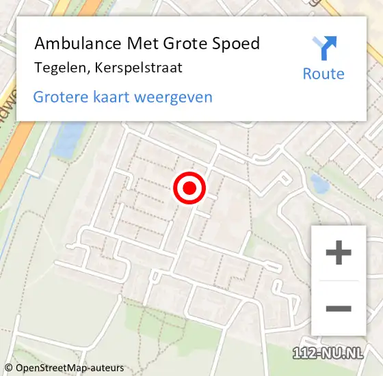 Locatie op kaart van de 112 melding: Ambulance Met Grote Spoed Naar Tegelen, Kerspelstraat op 1 december 2014 23:40