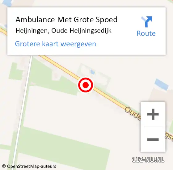 Locatie op kaart van de 112 melding: Ambulance Met Grote Spoed Naar Heijningen, Oude Heijningsedijk op 2 december 2014 02:47