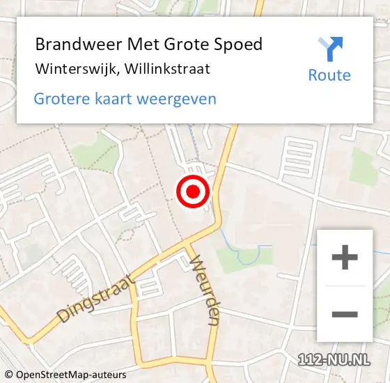 Locatie op kaart van de 112 melding: Brandweer Met Grote Spoed Naar Winterswijk, Willinkstraat op 2 december 2014 06:06