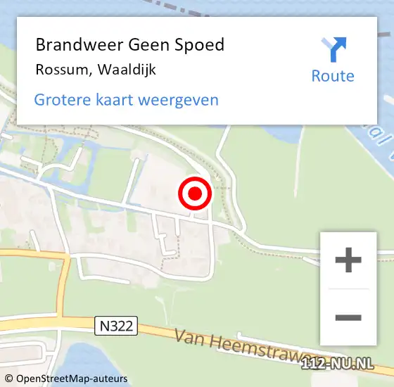 Locatie op kaart van de 112 melding: Brandweer Geen Spoed Naar Rossum, Waaldijk op 2 december 2014 08:12