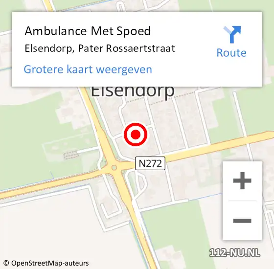 Locatie op kaart van de 112 melding: Ambulance Met Spoed Naar Elsendorp, Pater Rossaertstraat op 2 december 2014 10:09