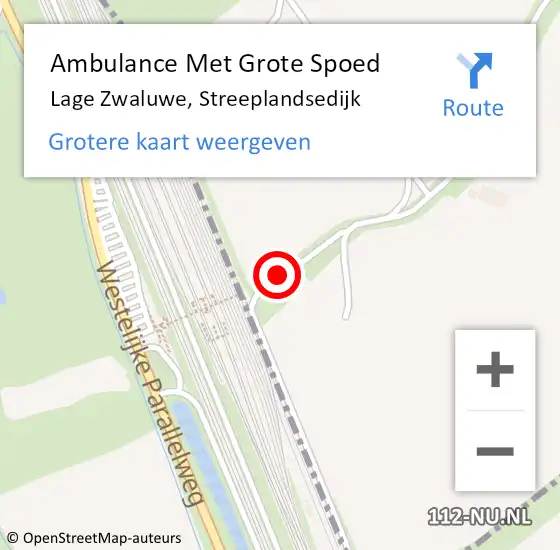 Locatie op kaart van de 112 melding: Ambulance Met Grote Spoed Naar Lage Zwaluwe, Streeplandsedijk op 2 december 2014 12:12