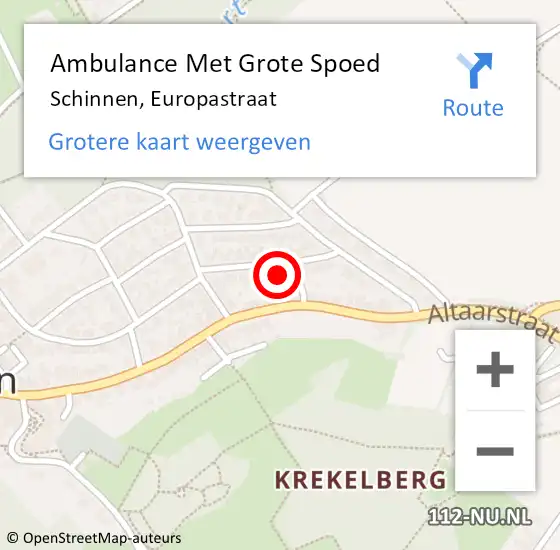 Locatie op kaart van de 112 melding: Ambulance Met Grote Spoed Naar Schinnen, Europastraat op 2 december 2014 13:26