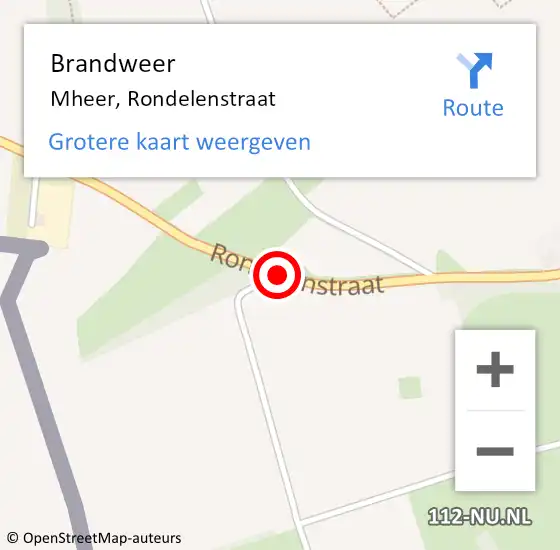 Locatie op kaart van de 112 melding: Brandweer Mheer, Rondelenstraat op 22 oktober 2013 22:23
