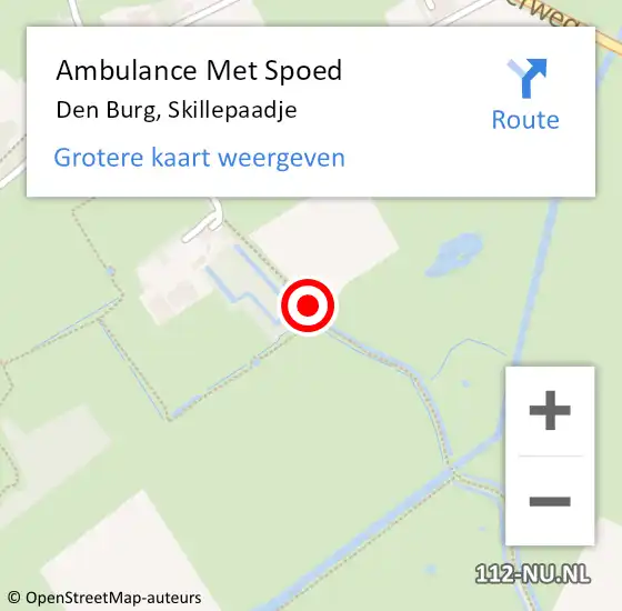 Locatie op kaart van de 112 melding: Ambulance Met Spoed Naar Den Burg, Skillepaadje op 2 december 2014 14:29