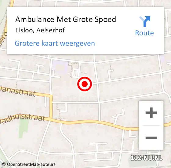 Locatie op kaart van de 112 melding: Ambulance Met Grote Spoed Naar Elsloo, Aelserhof op 2 december 2014 17:02