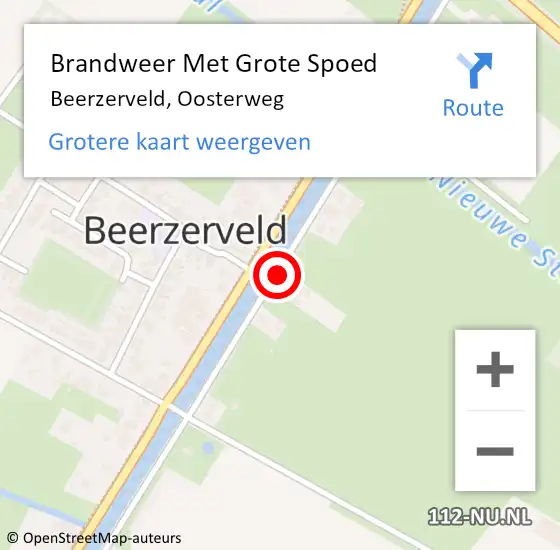 Locatie op kaart van de 112 melding: Brandweer Met Grote Spoed Naar Beerzerveld, Oosterweg op 2 december 2014 17:26