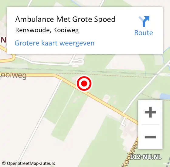 Locatie op kaart van de 112 melding: Ambulance Met Grote Spoed Naar Renswoude, Kooiweg op 2 december 2014 17:27