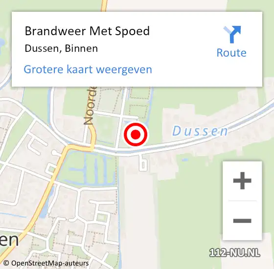 Locatie op kaart van de 112 melding: Brandweer Met Spoed Naar Dussen, Binnen op 2 december 2014 18:44