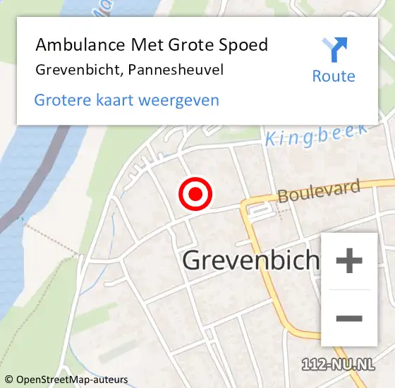 Locatie op kaart van de 112 melding: Ambulance Met Grote Spoed Naar Grevenbicht, Pannesheuvel op 2 december 2014 18:54