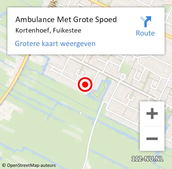 Locatie op kaart van de 112 melding: Ambulance Met Grote Spoed Naar Kortenhoef, Fuikestee op 3 december 2014 02:36