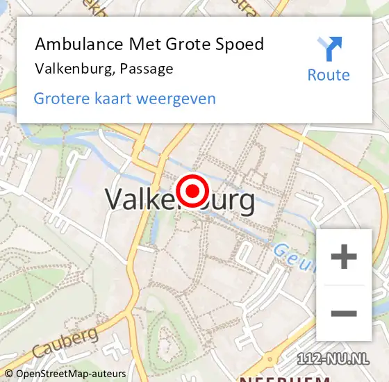 Locatie op kaart van de 112 melding: Ambulance Met Grote Spoed Naar Valkenburg, Passage op 3 december 2014 03:13