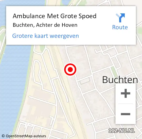 Locatie op kaart van de 112 melding: Ambulance Met Grote Spoed Naar Buchten, Achter de Hoven op 3 december 2014 06:42