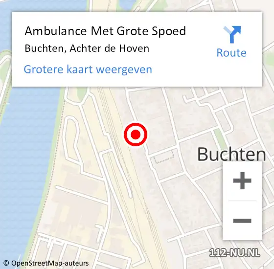 Locatie op kaart van de 112 melding: Ambulance Met Grote Spoed Naar Buchten, Achter de Hoven op 3 december 2014 06:47