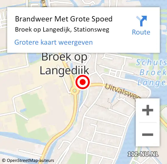 Locatie op kaart van de 112 melding: Brandweer Met Grote Spoed Naar Broek op Langedijk, Stationsweg op 23 oktober 2013 00:21