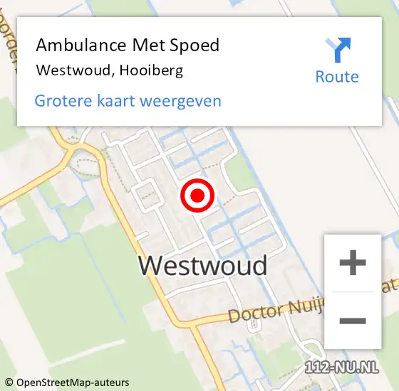 Locatie op kaart van de 112 melding: Ambulance Met Spoed Naar Westwoud, Hooiberg op 3 december 2014 07:48