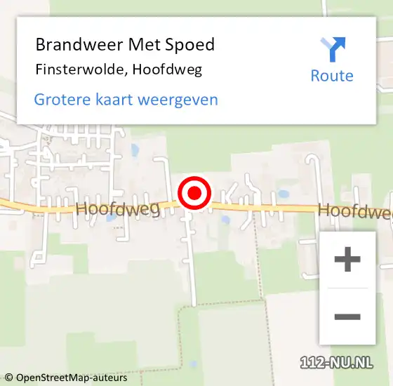 Locatie op kaart van de 112 melding: Brandweer Met Spoed Naar Finsterwolde, Hoofdweg op 23 oktober 2013 00:25